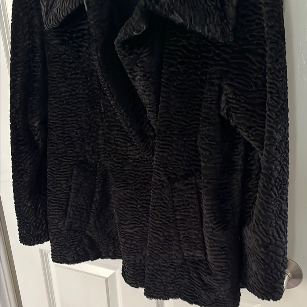Talbots Black Teddy Jacket Plush pattern dress jacket size medium - Picture 6 of 12